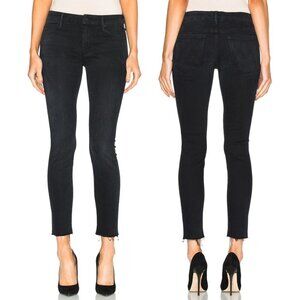 Mother High Waisted Looker Ankle Fray Womens 28 Skinny Raw Hem Stretch Revolve